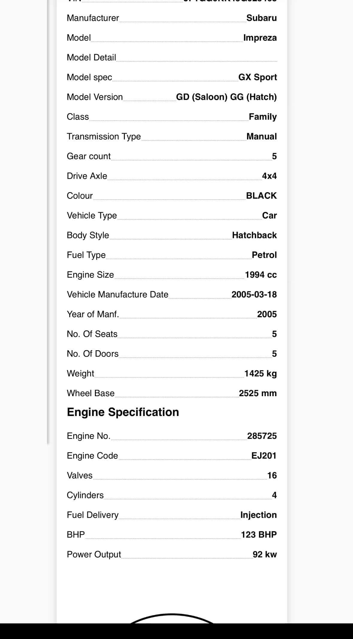 Moteur EJ201 vue 3